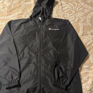 Champion Black Hooded Windbreaker
